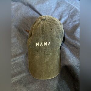 MAMA Embroidered Baseball Cap Distressed Charcoal Perfect for Moms
